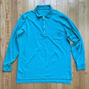 B. Draddy USA Men’s Long Sleeve Golf Polo Shirt Pima Cotton Large Green Solid